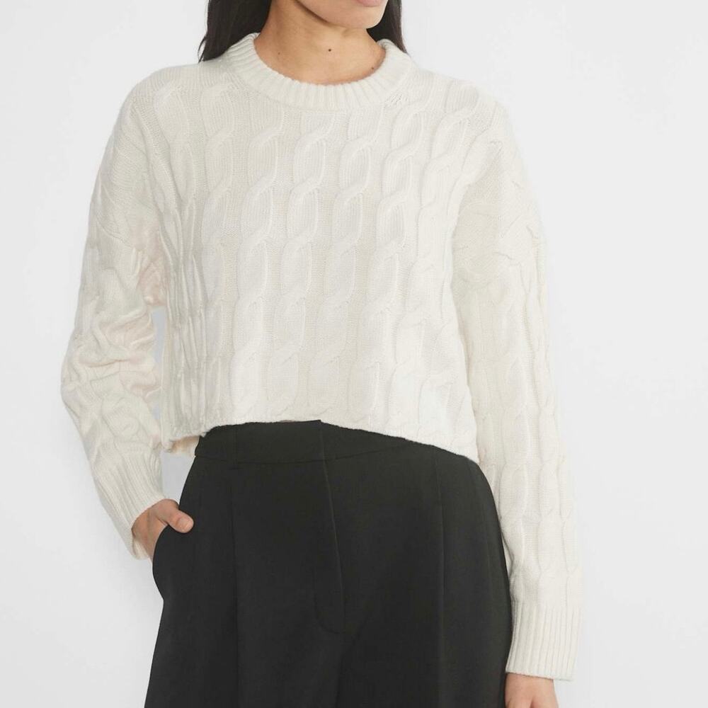 Women's Cable Knit Sweater - Cream